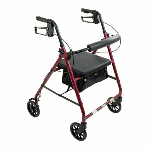 Fasttrack2Fitness Rollator Aluminum 6 in. Wheel, Burgundy FA3359903